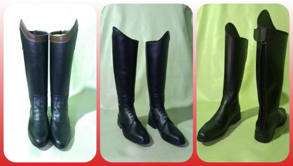 Botas artesanais de equitação material sintético